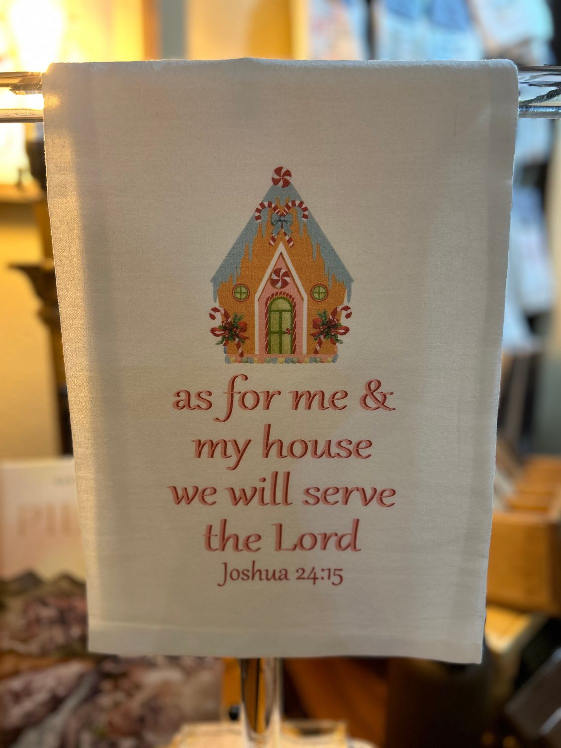 As for me &amp; my house we will serve the Lord- tea towel