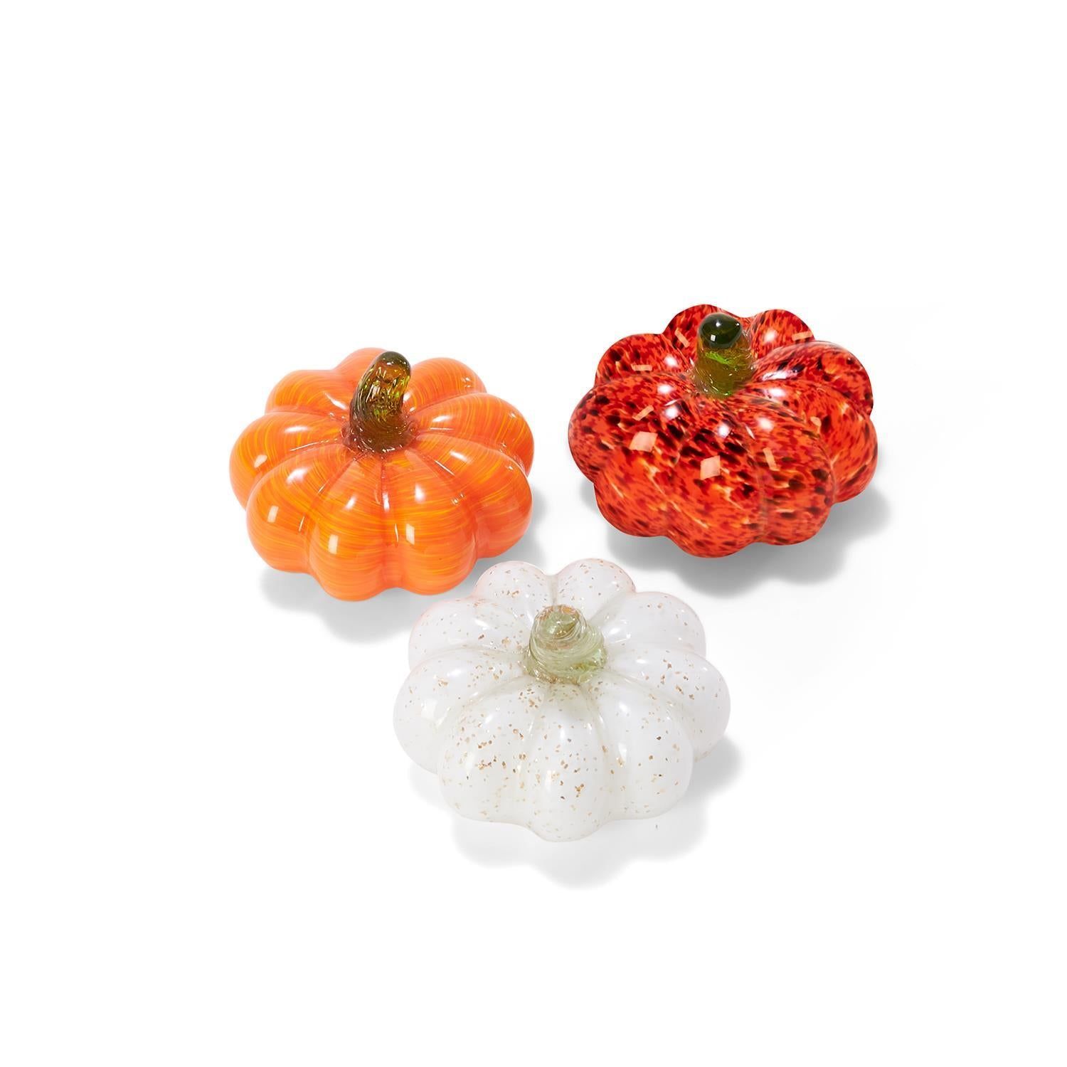Assorted Hand Blown Glass Pumpkins