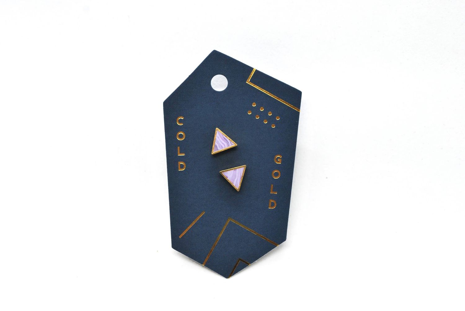 Amethyst Triangle Stud Earrings