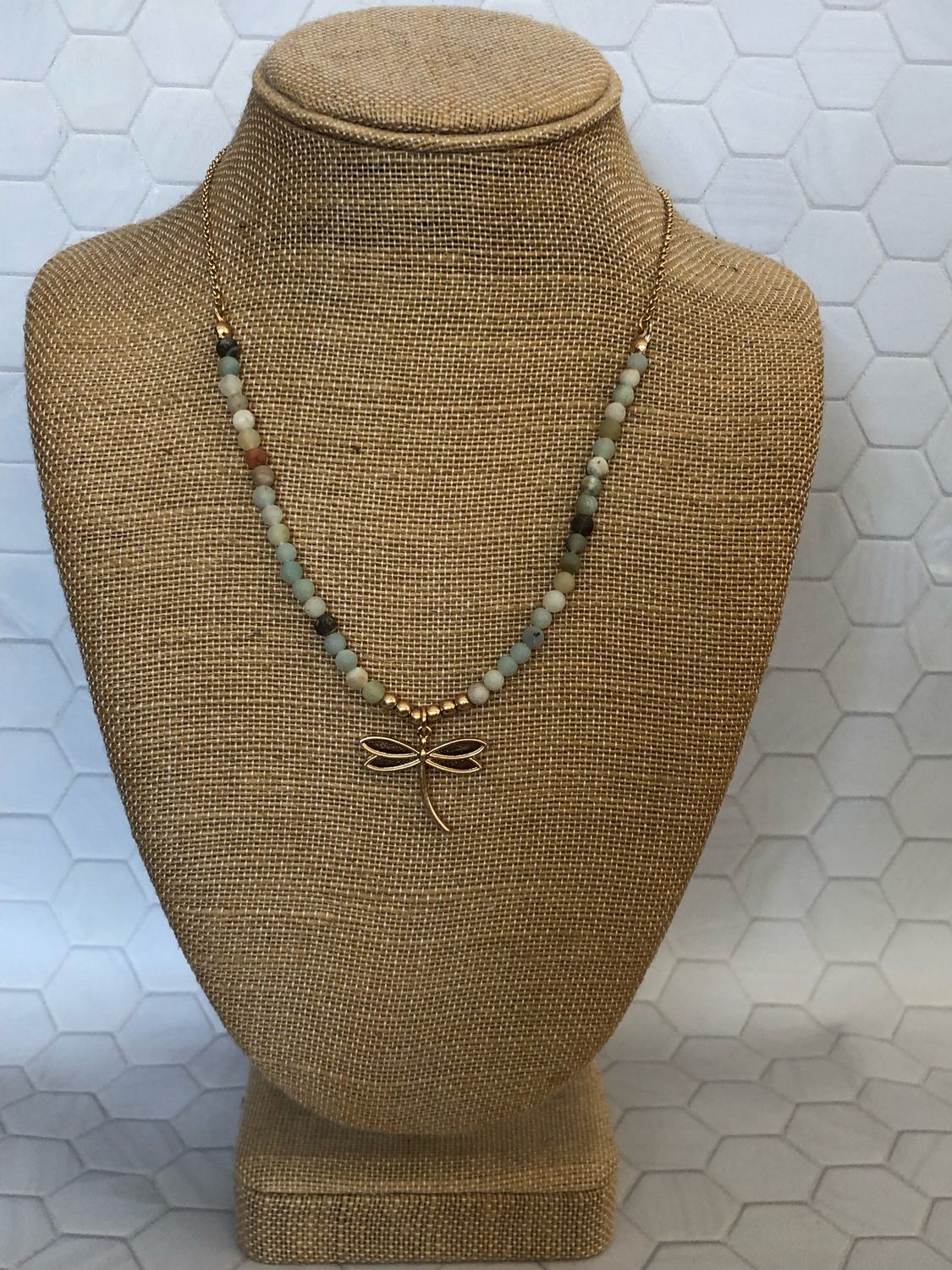 Aqua Dragonfly Necklace