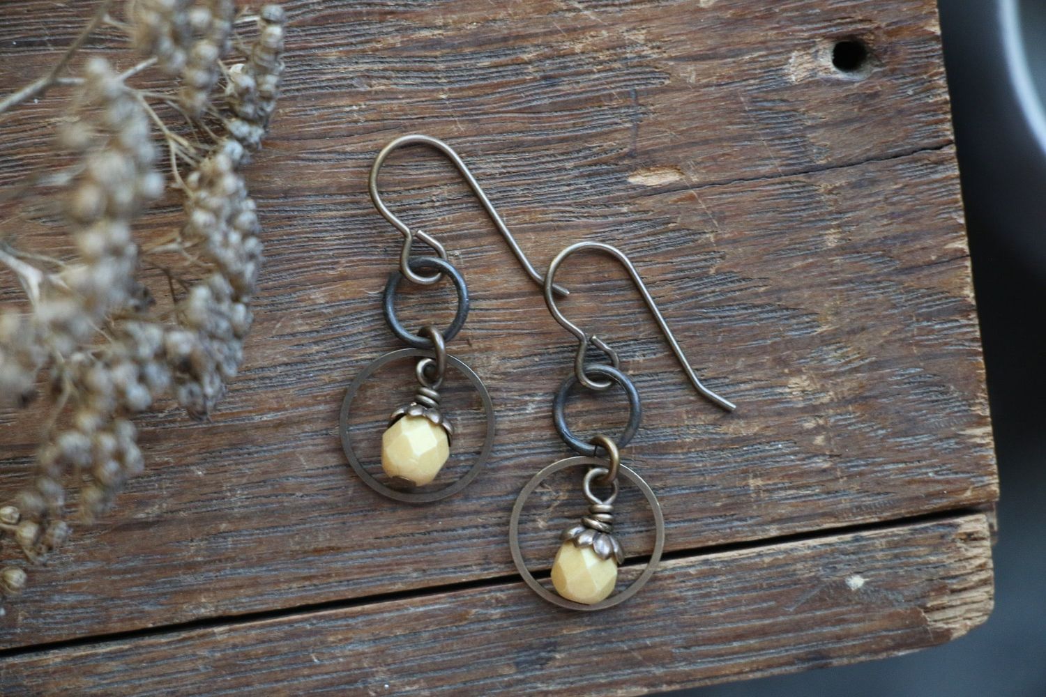 Aubrey Earrings in Natural Brass