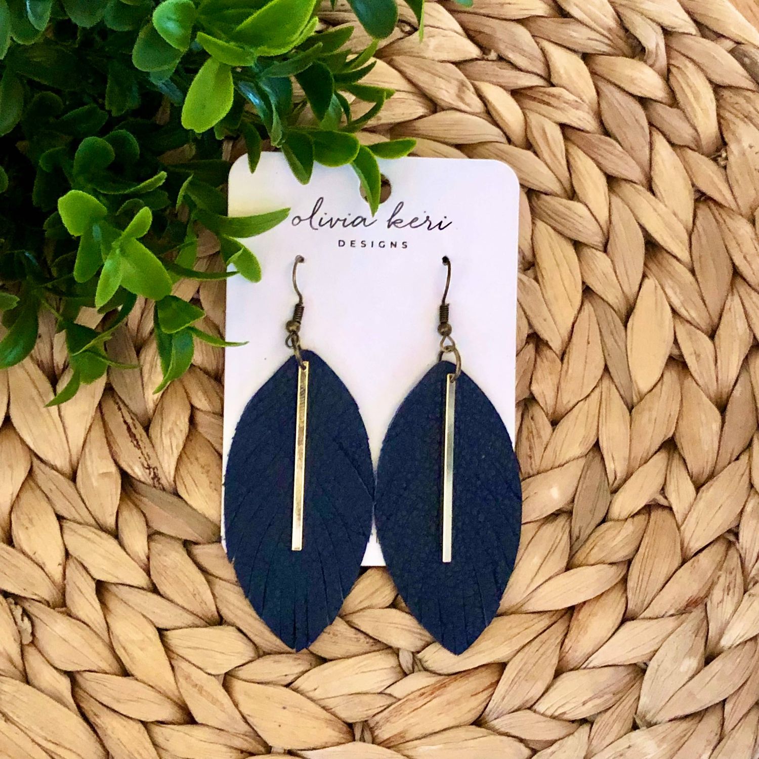 Ava Earrings - Navy Blue