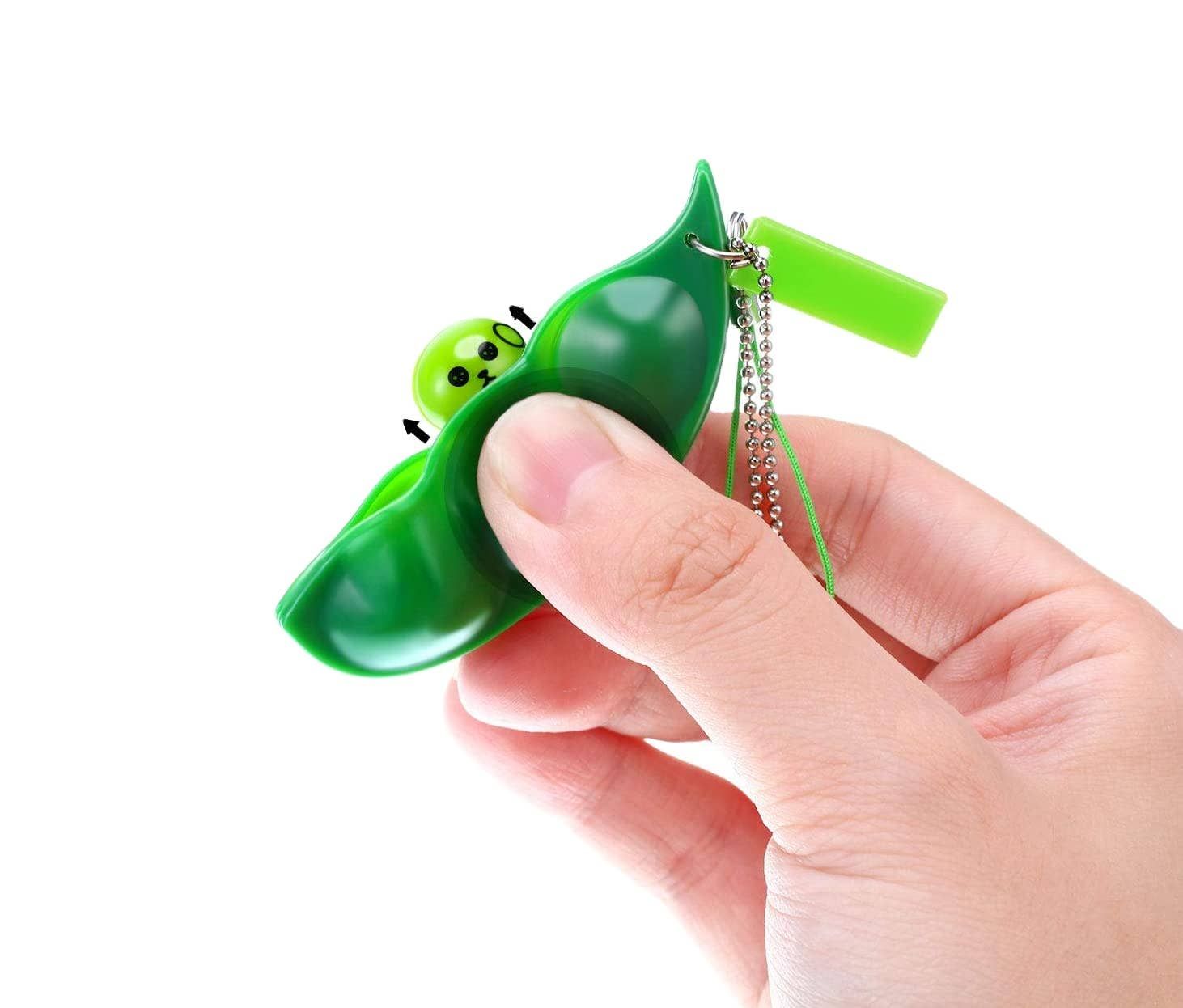 Bean Squeeze Toy Sensory Fidget Bean Keychain