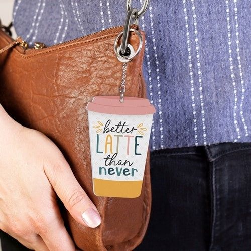 Better Latte Than Never Acrylic Coffee Cup Keychain