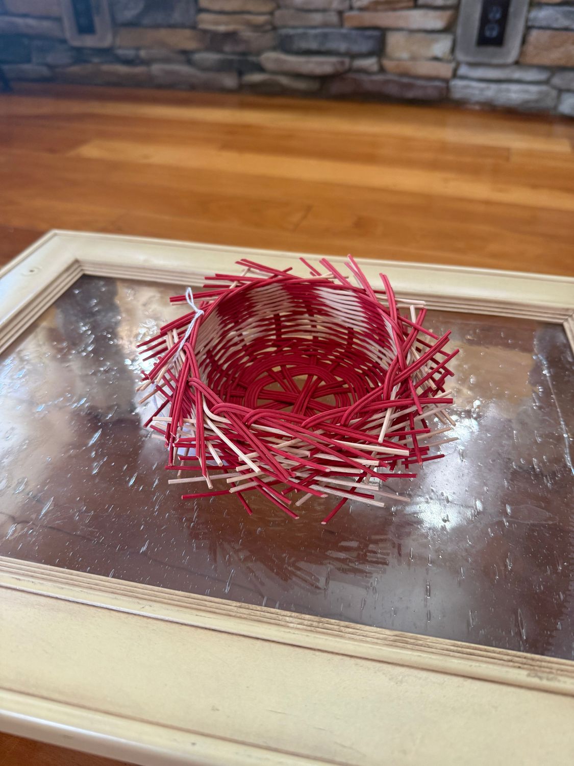 Bird Nest Basket in Reds