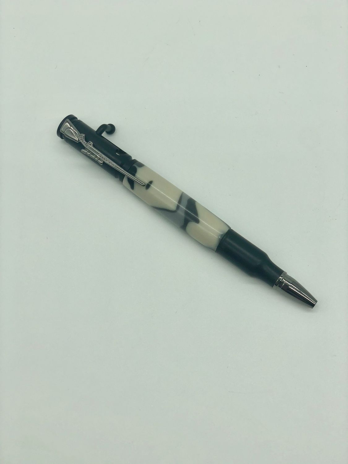 Black and White Camo Rifle Pen