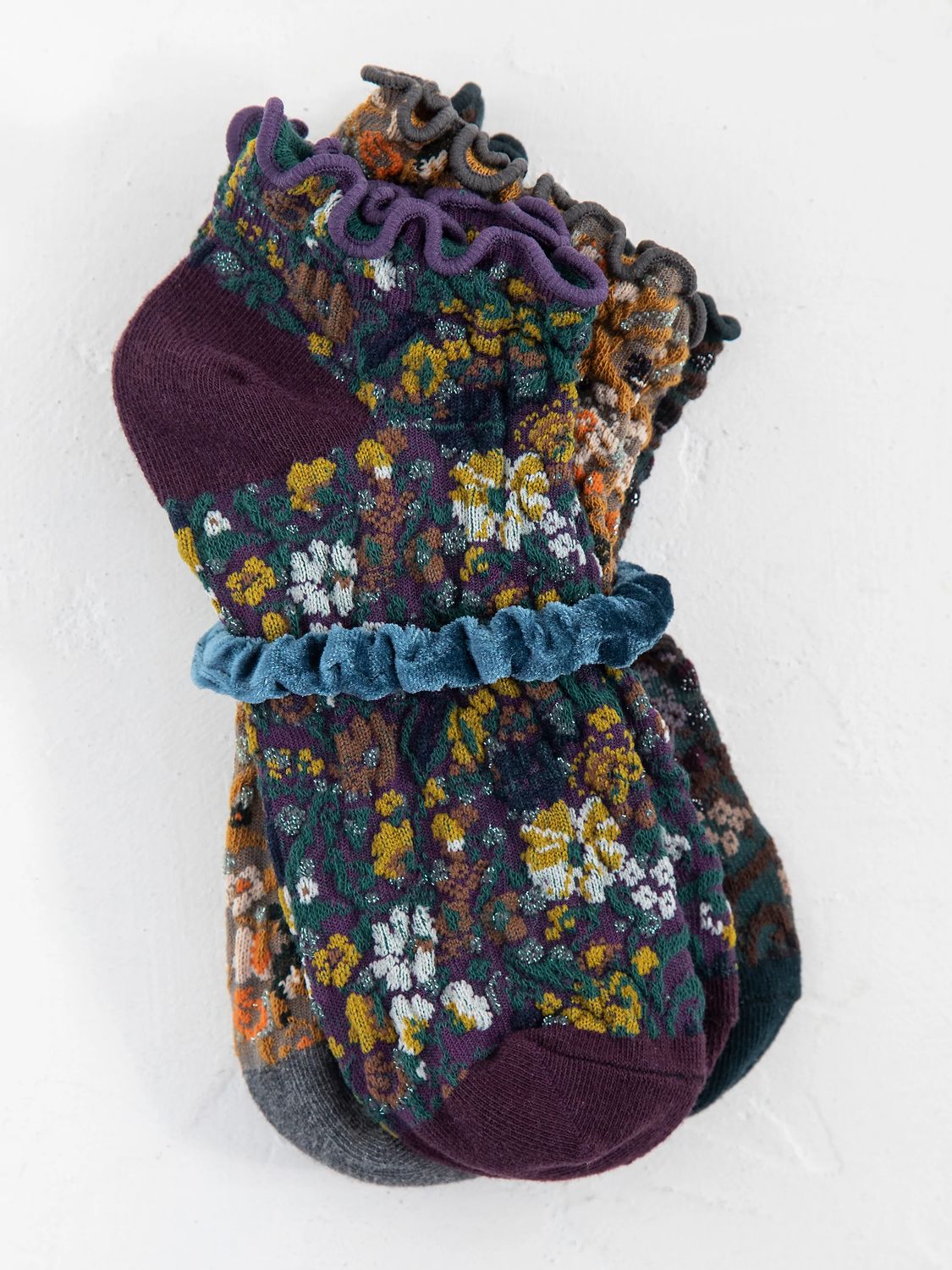 Blossom Ankle Sock Set in Jewel
