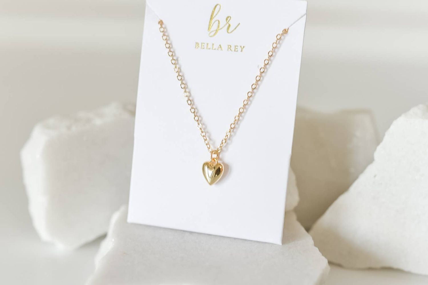 Blakely dainty bubble heart necklace 18k gold plated