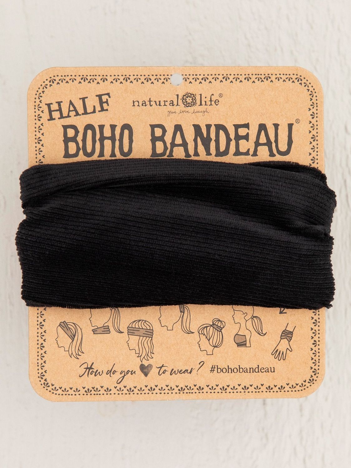 Black Corduroy Boho Bandeau