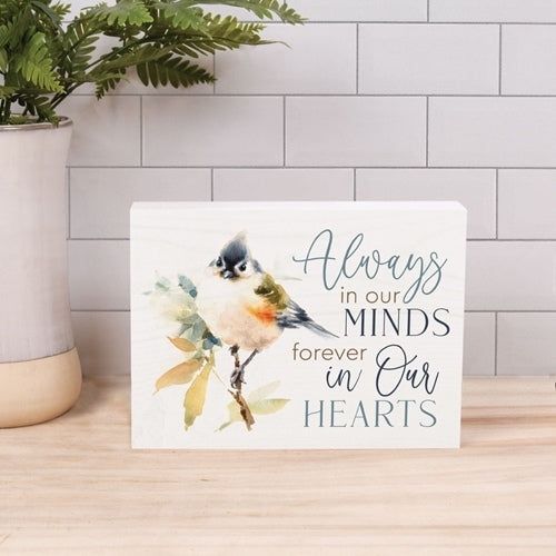 Always in Our Minds Wood Block Decor