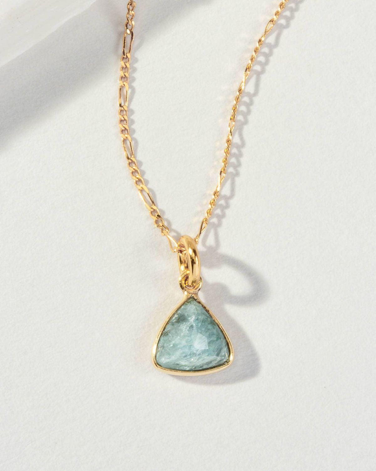 Aquamarine Bermuda Triangle Dainty Collar Necklace