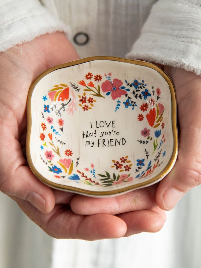 Antiqued trinket Dish- Friend