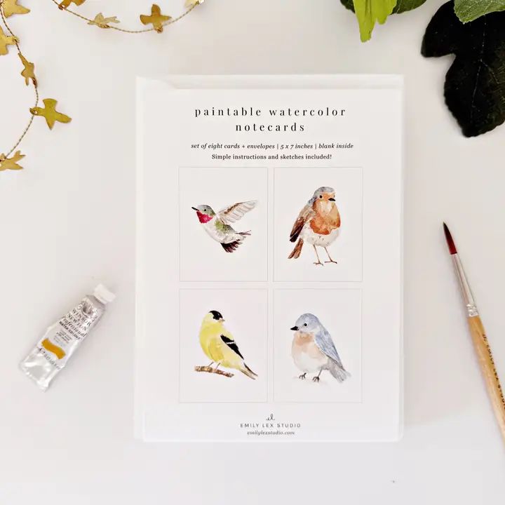 Backyard Birds paintable notecards