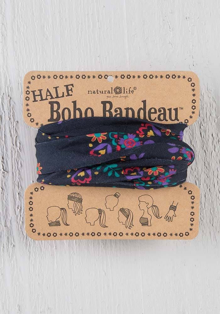 Black and Turquoise Floral Half Boho Bandeau
