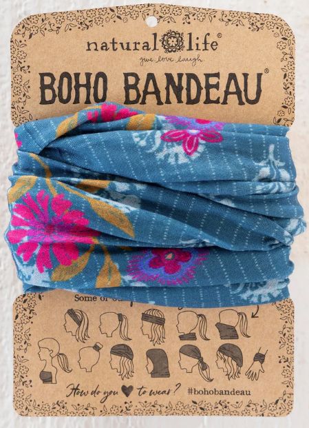 Block Stamp Indigo Full Boho Bandeau