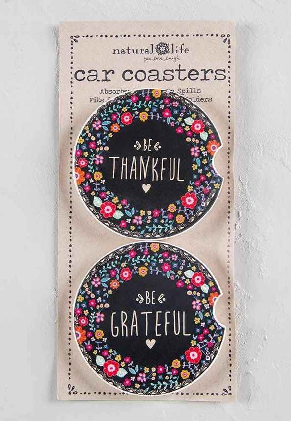 Be Thankful- Be Grateful Car Coasters
