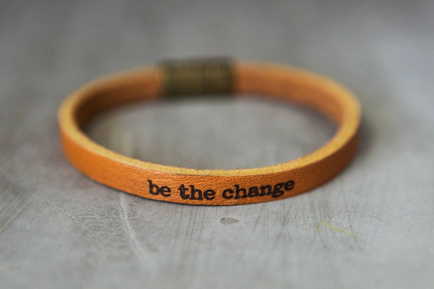 Be the Change Leather Bracelet