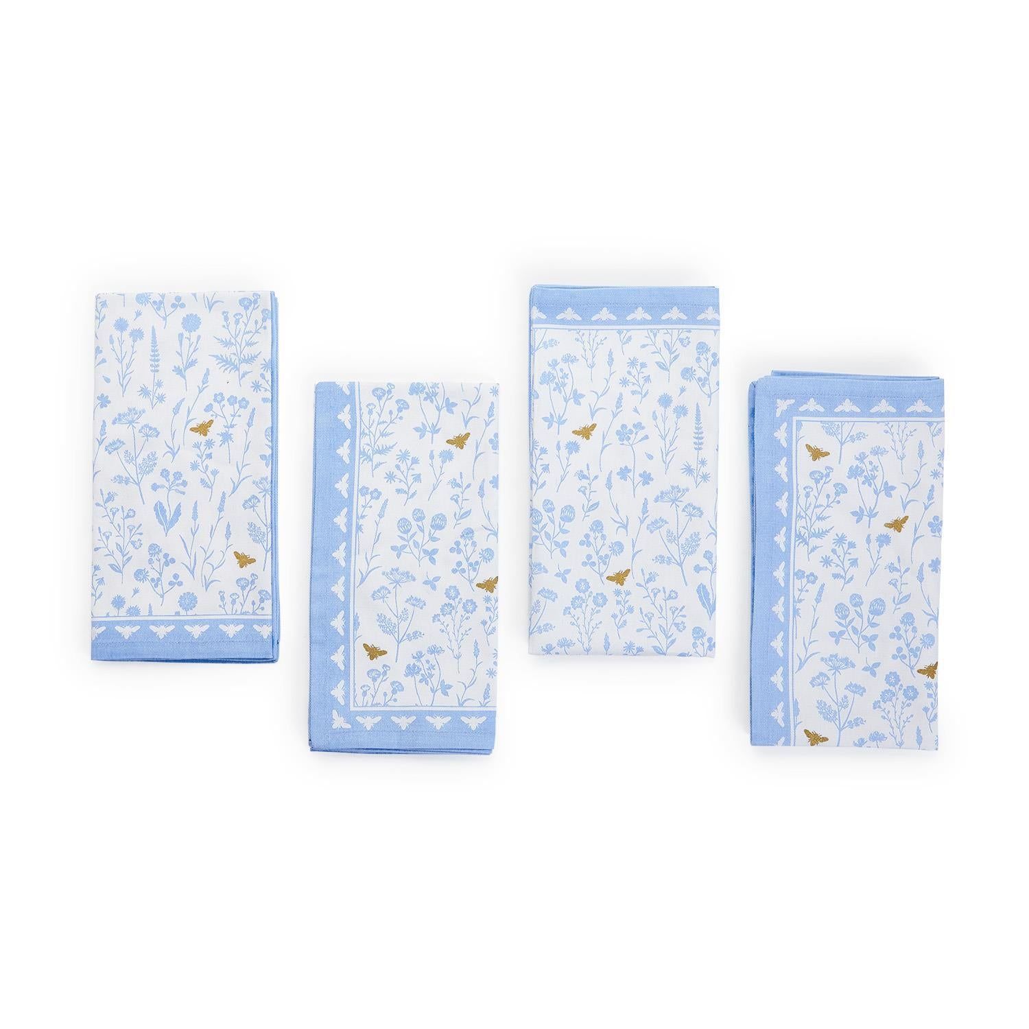 Bees &amp; Blooms Cloth Napkins Set of 4