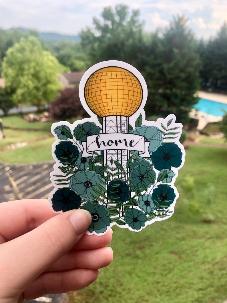 Blue Floral Sunsphere Sticker