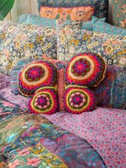 Butterfly Whimsy Crochet Pillow