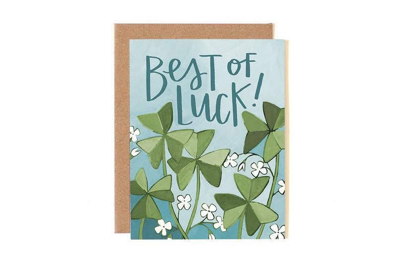 Best of Luck Clover- Greeting Card