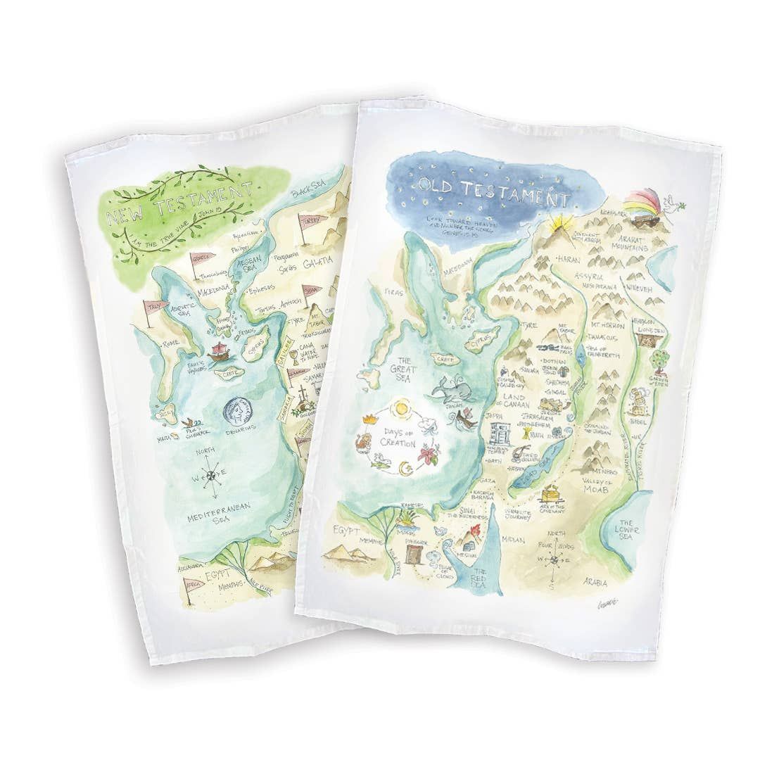 Bible Map Tea Towel Set