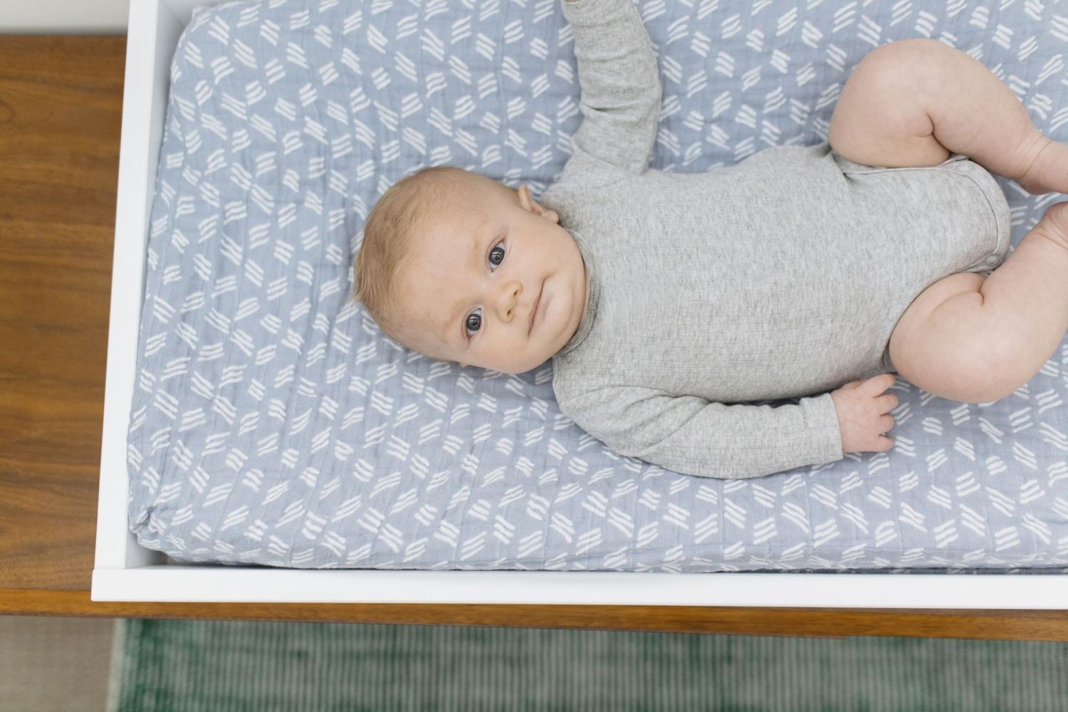 Blue Grass Cotton Muslin Crib Sheet