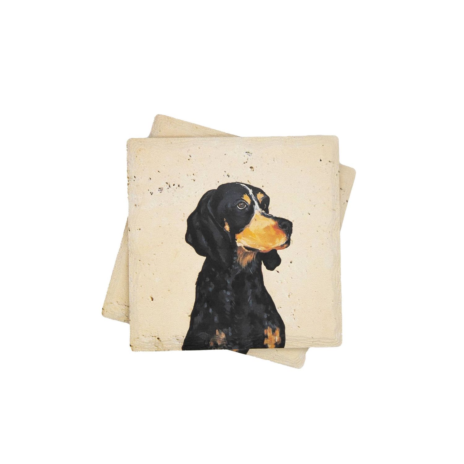 Bluetick Coonhound Travertine Coasters