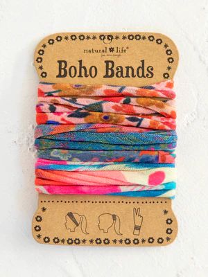 Boho Bands Hair Ties in Coral/Pink/Olive