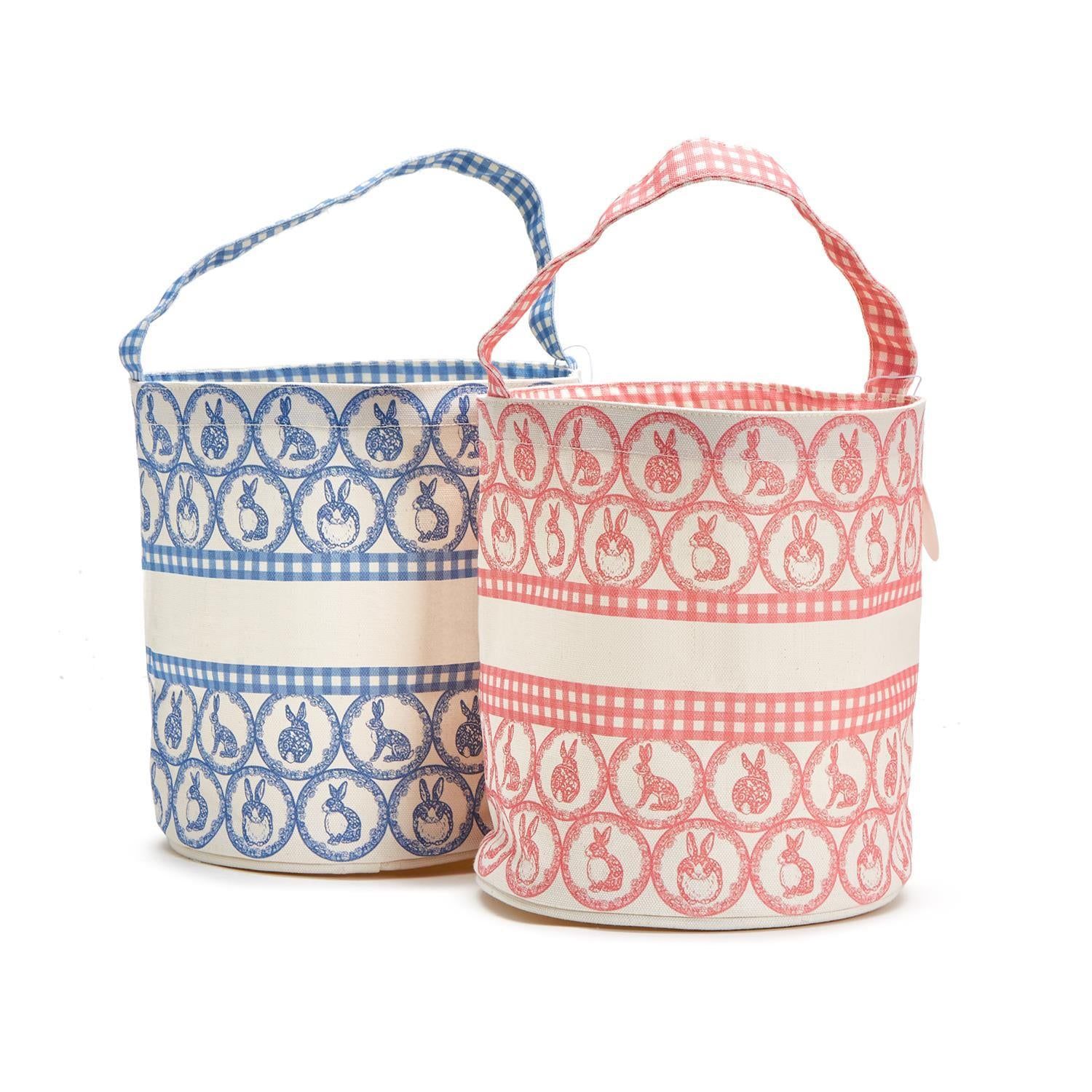 Bunny &amp; Gingham Print Easter Bucket Bag