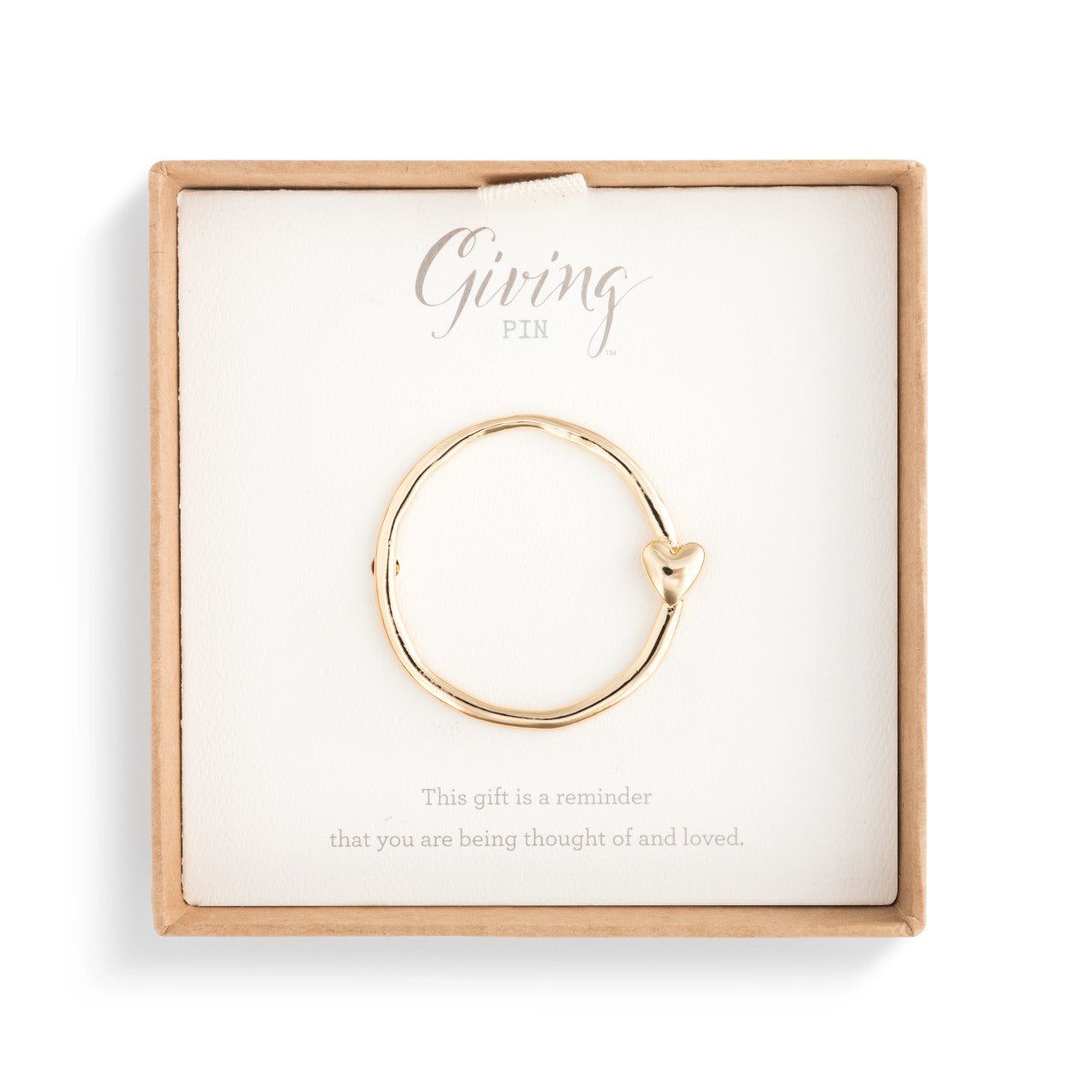 Circle Heart Giving Pin in Gold