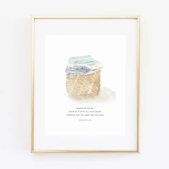 Colossians 3:23 Laundry Scripture Print