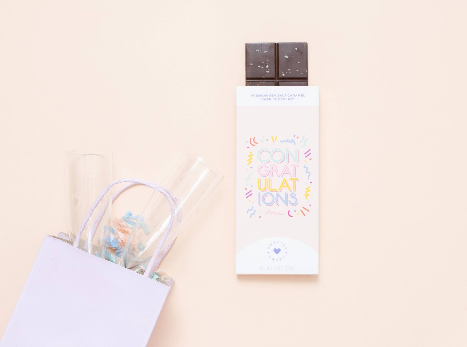 Congratulations Chocolate Bar that opens as Greeting Card