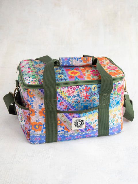 Cooler Tote- Folk Flower Patchwork