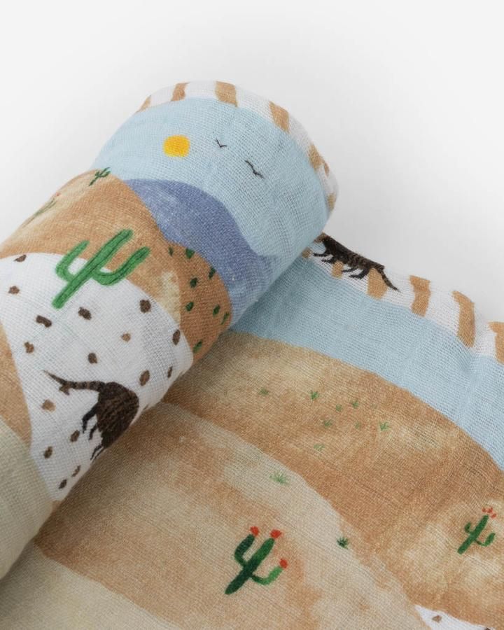 Cotton Muslin Swaddle Blanket-Desert Hills