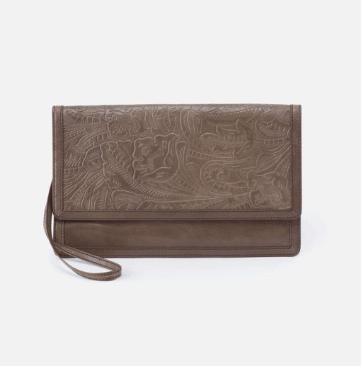Crest Clutch Wristlet in Embossed Shadow