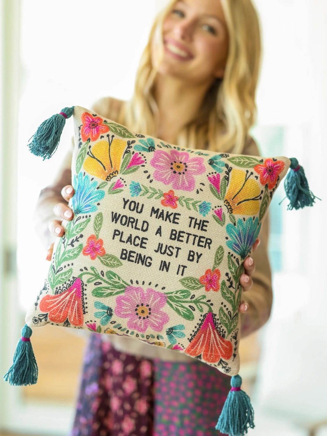 Boho Cotton Tassel Pillow-World Better