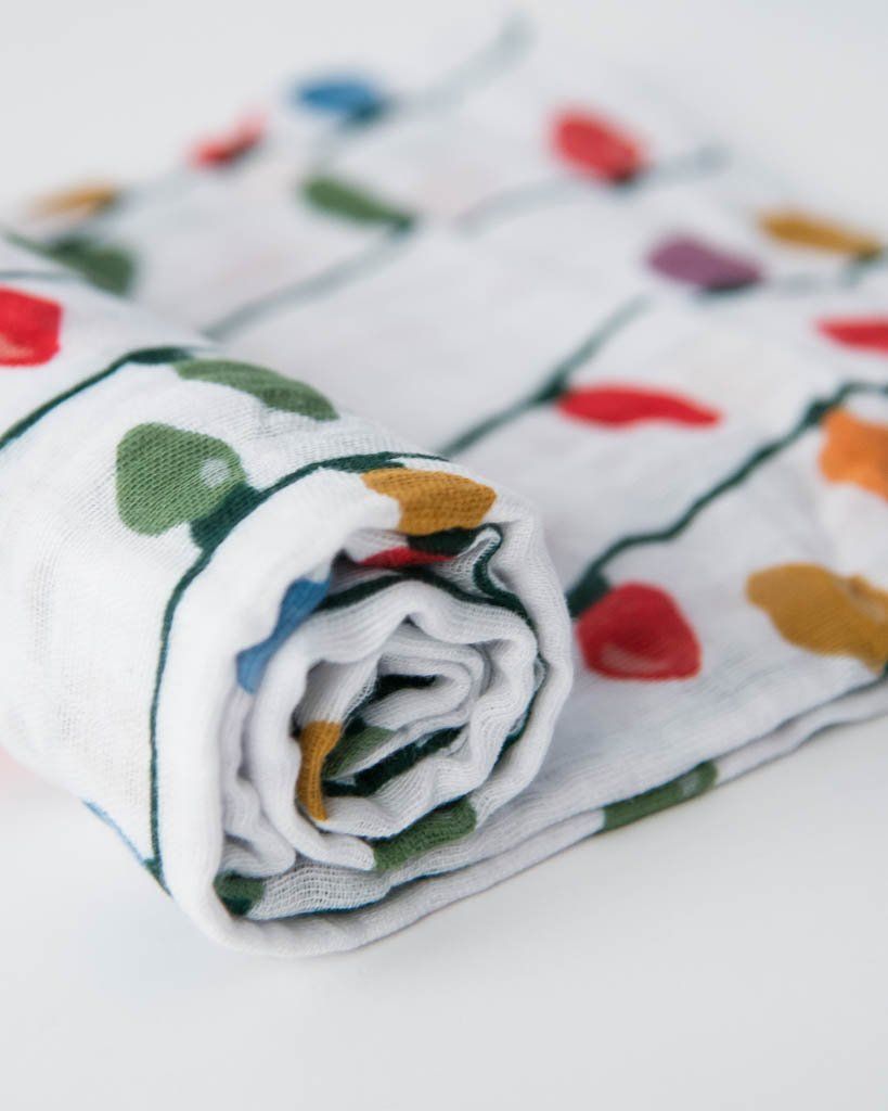 Chrismas Bulbs- Cotton Muslin Swaddle Blanket