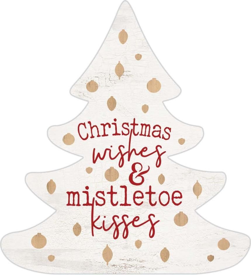 Christmas Wishes and Mistletoe Kisses Decorative Sign