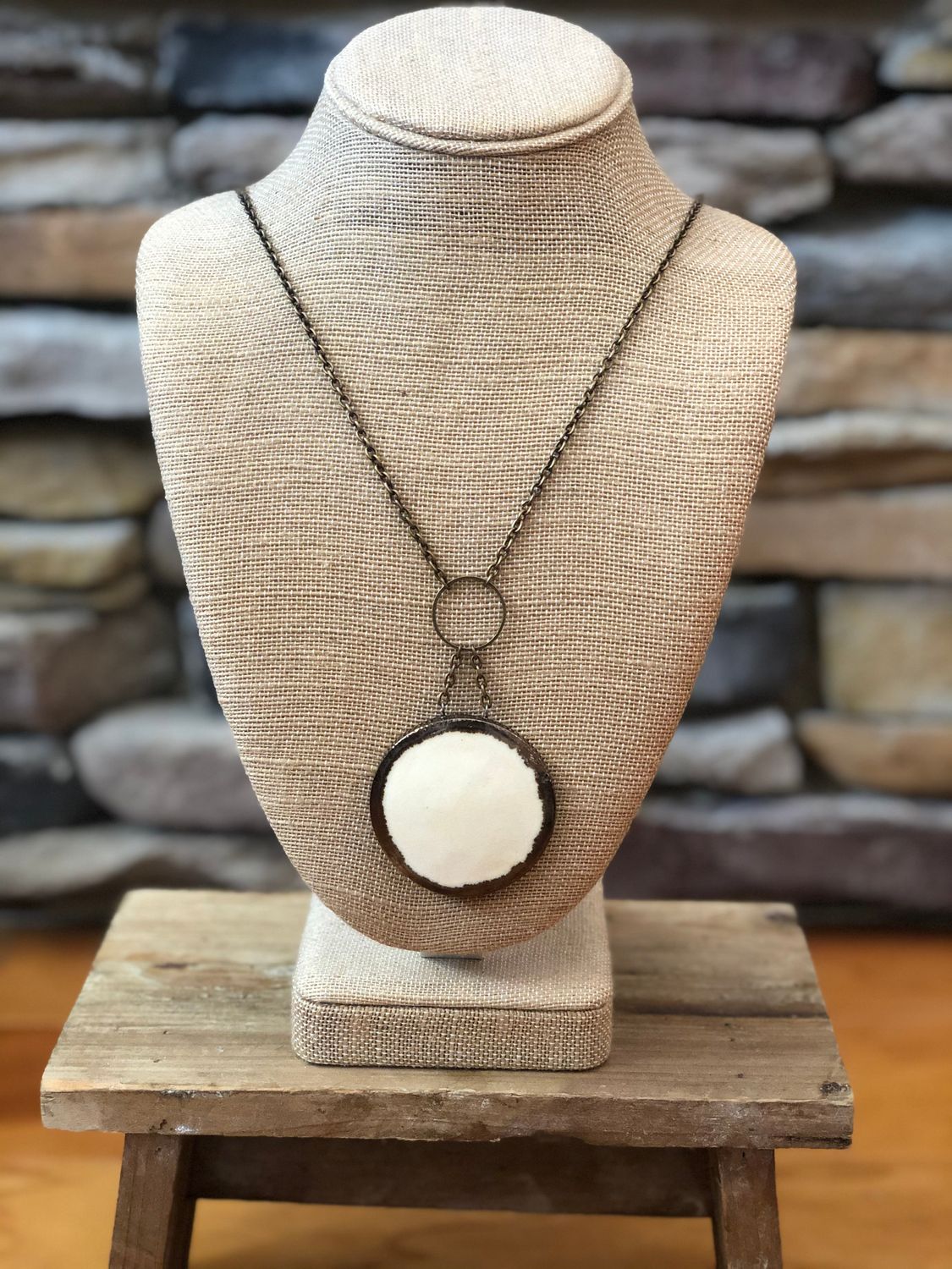 Contessa Bone Long Pendant Drop Necklace