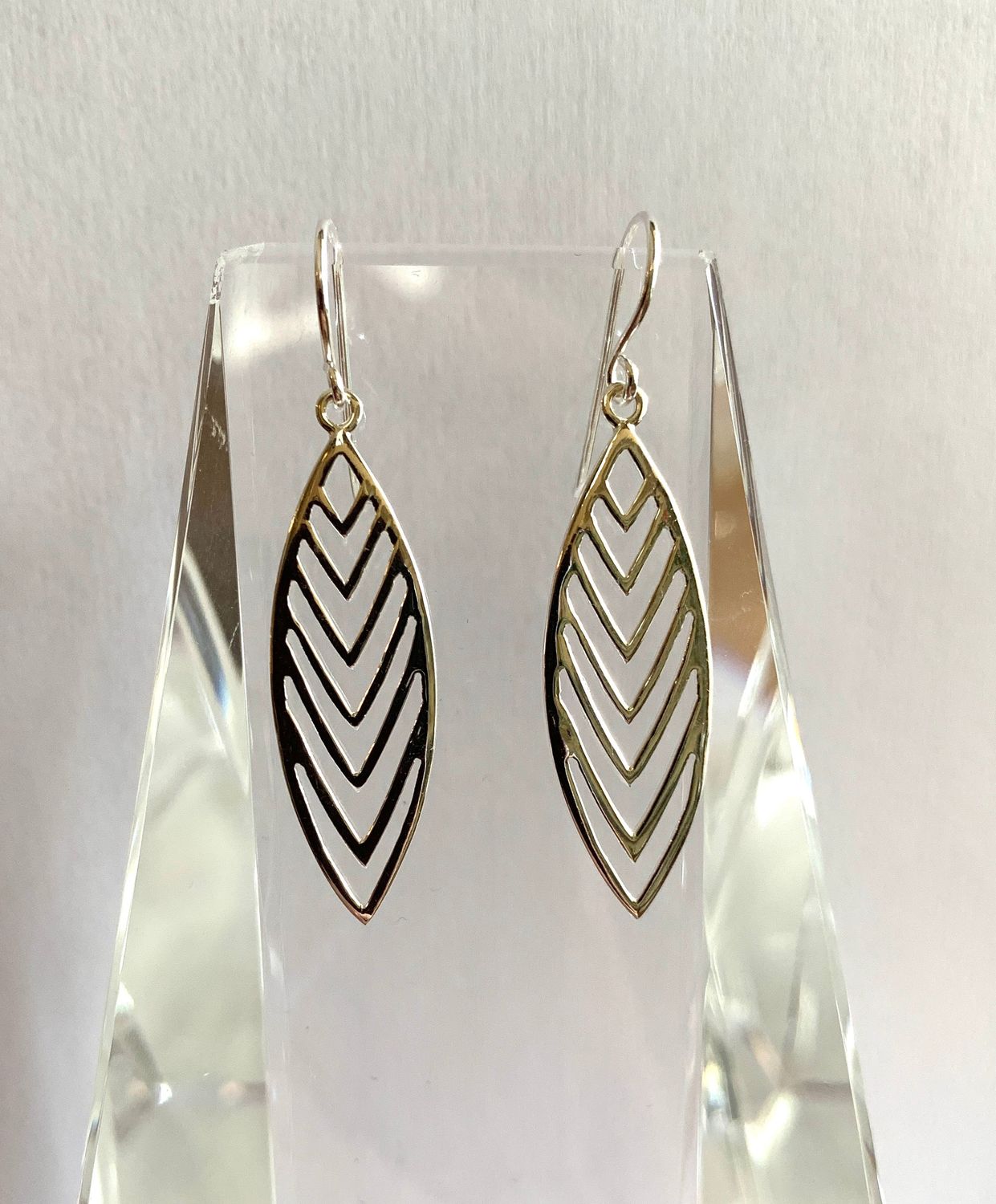 Cut Out V Design Drop Earrings
