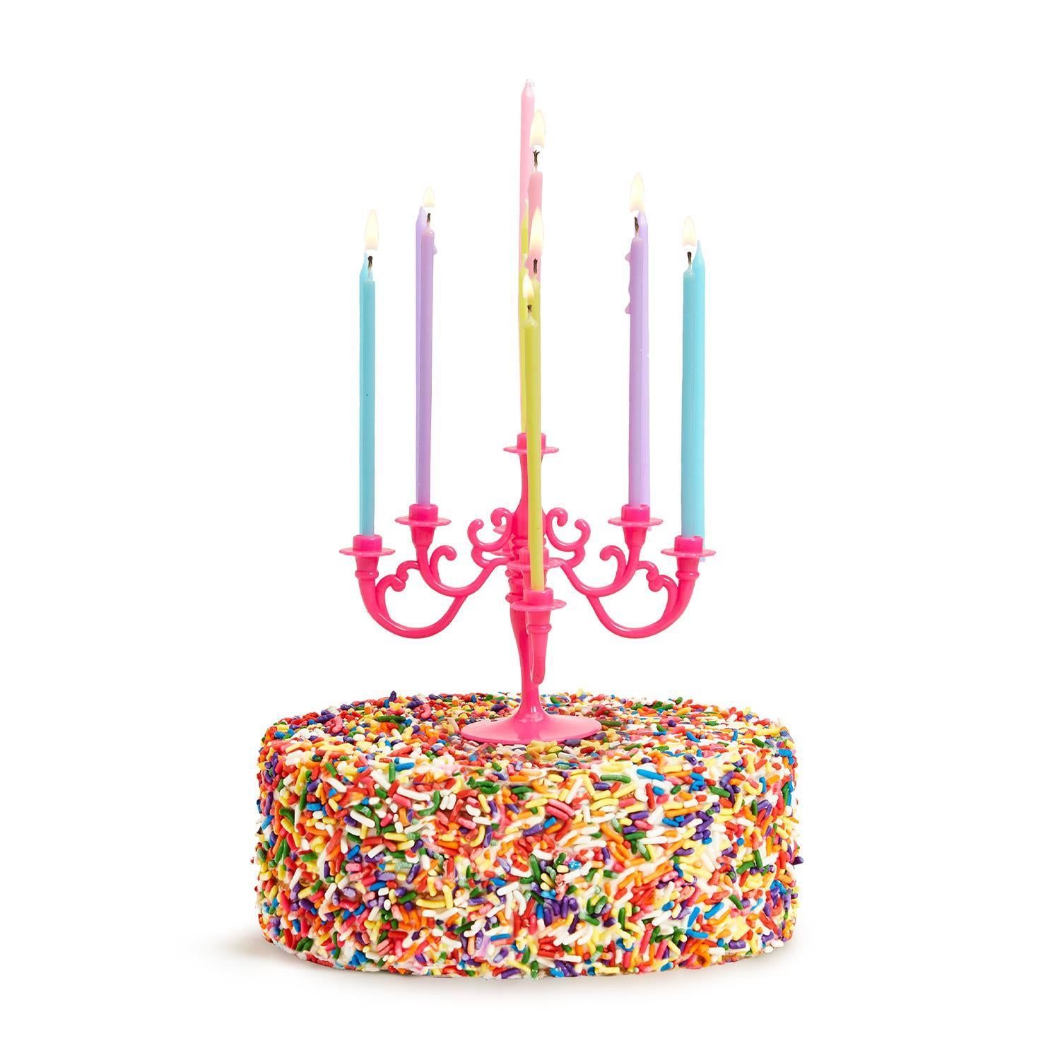 Candelabra Cake Topper with Candles