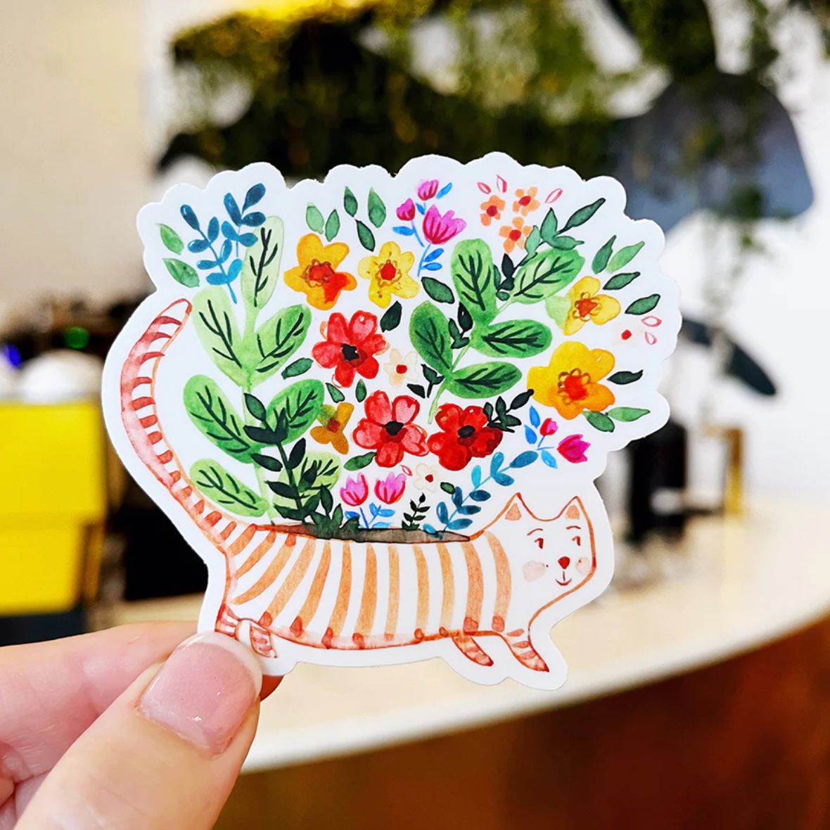 Cat Vase Sticker
