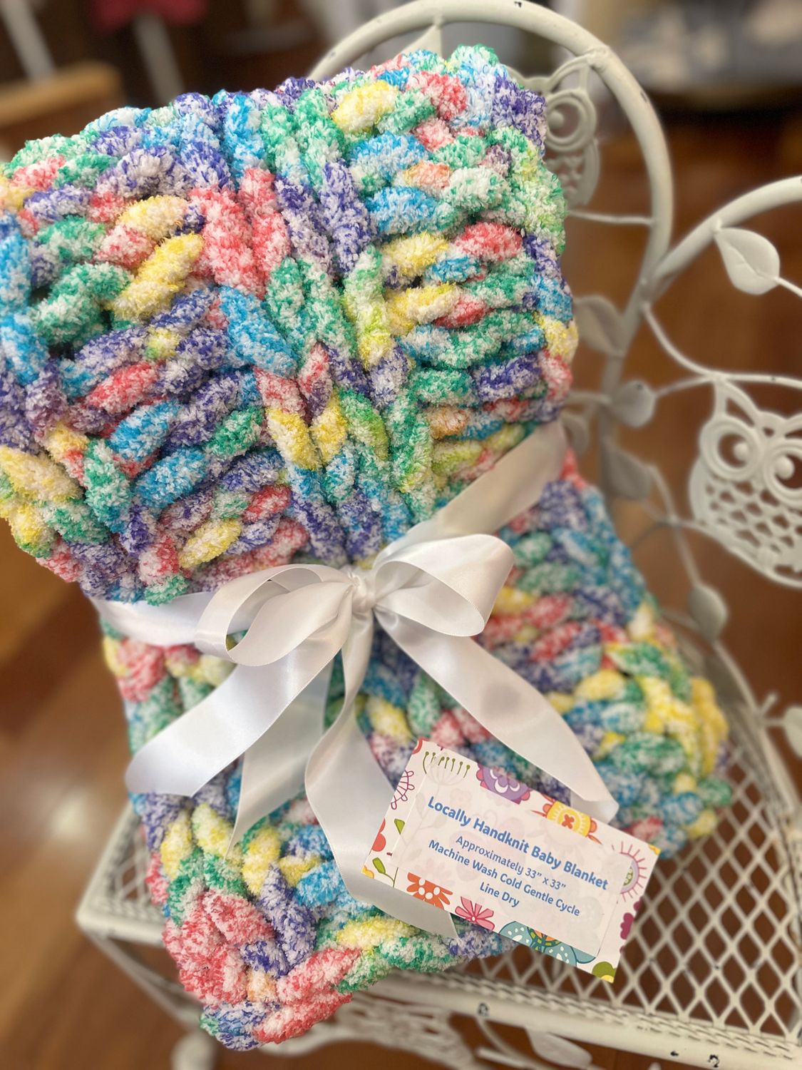 Chunky Knit Baby Blanket - Multi