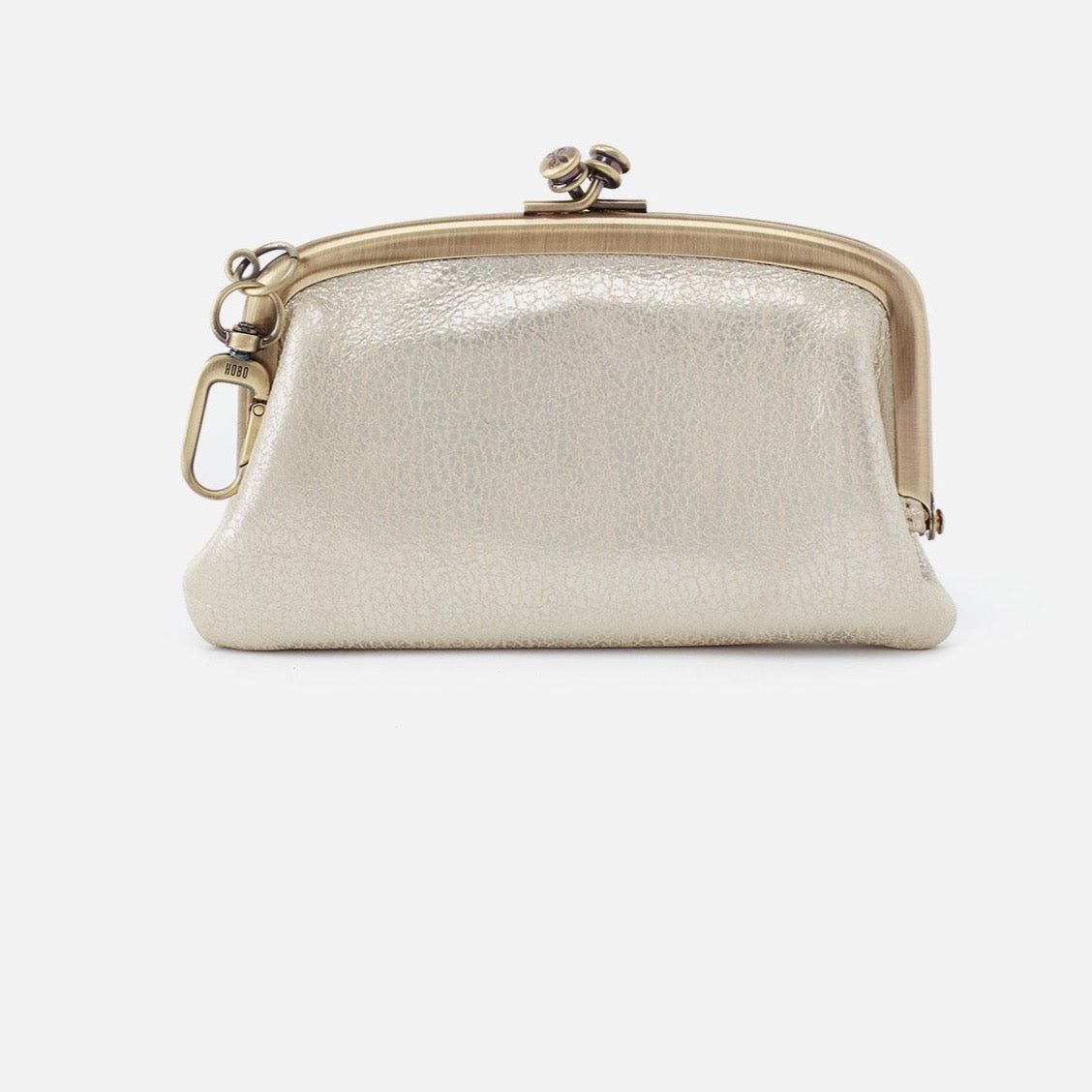 Cheer Go Frame Pouch in Pearled Silver