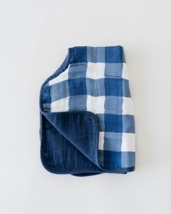Cotton Muslin Burp Cloth in Jack Plaid
