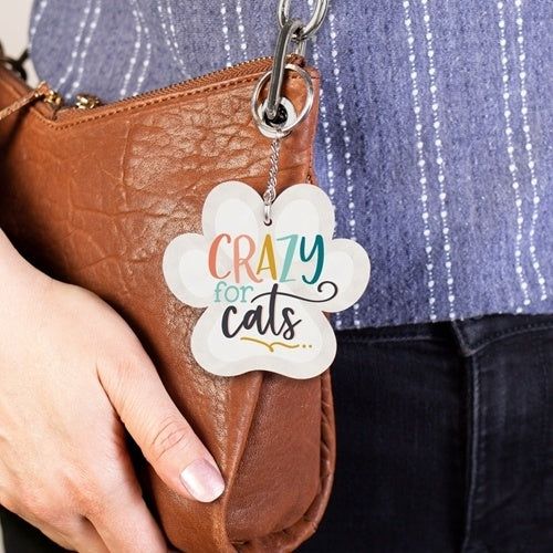 Crazy for Cats Acrylic Paw Print Keychain