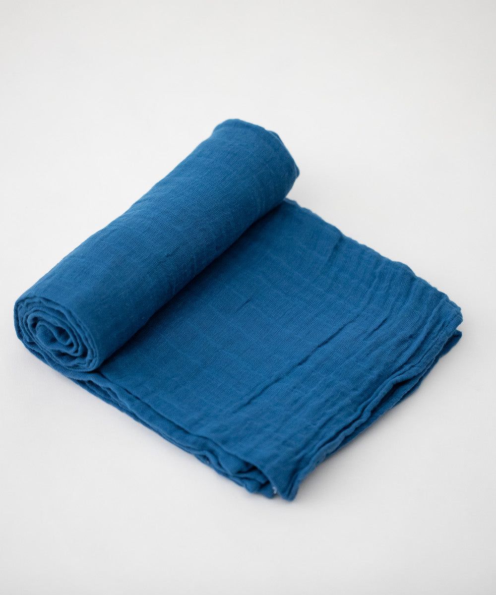 Cotton Muslin Swaddle Blanket-Lake