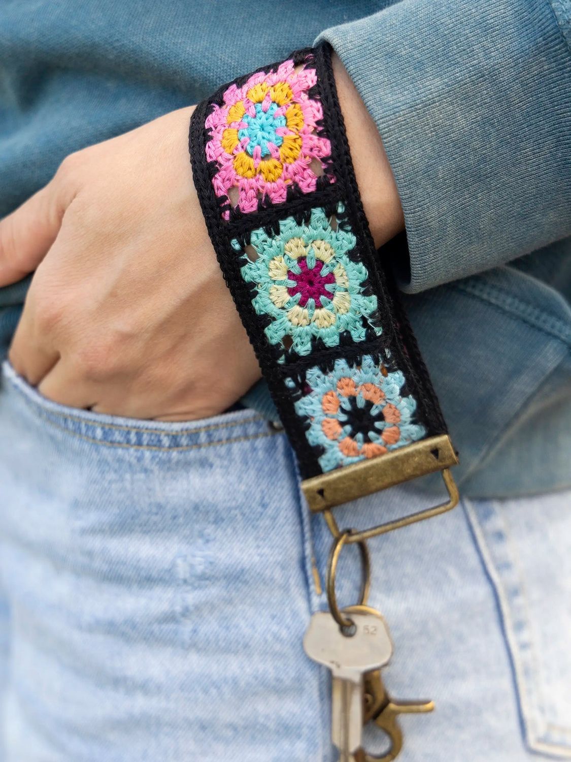 Crochet Key Fob-Black