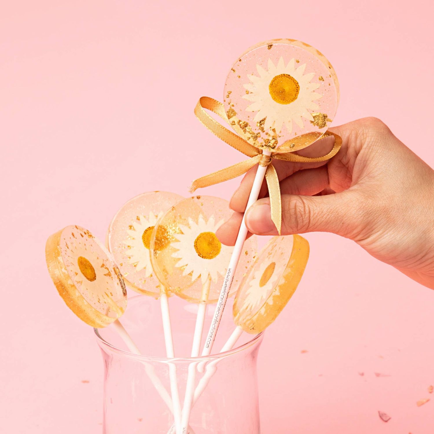 Daisy and Gold Lollipops -- Mandarin Orange